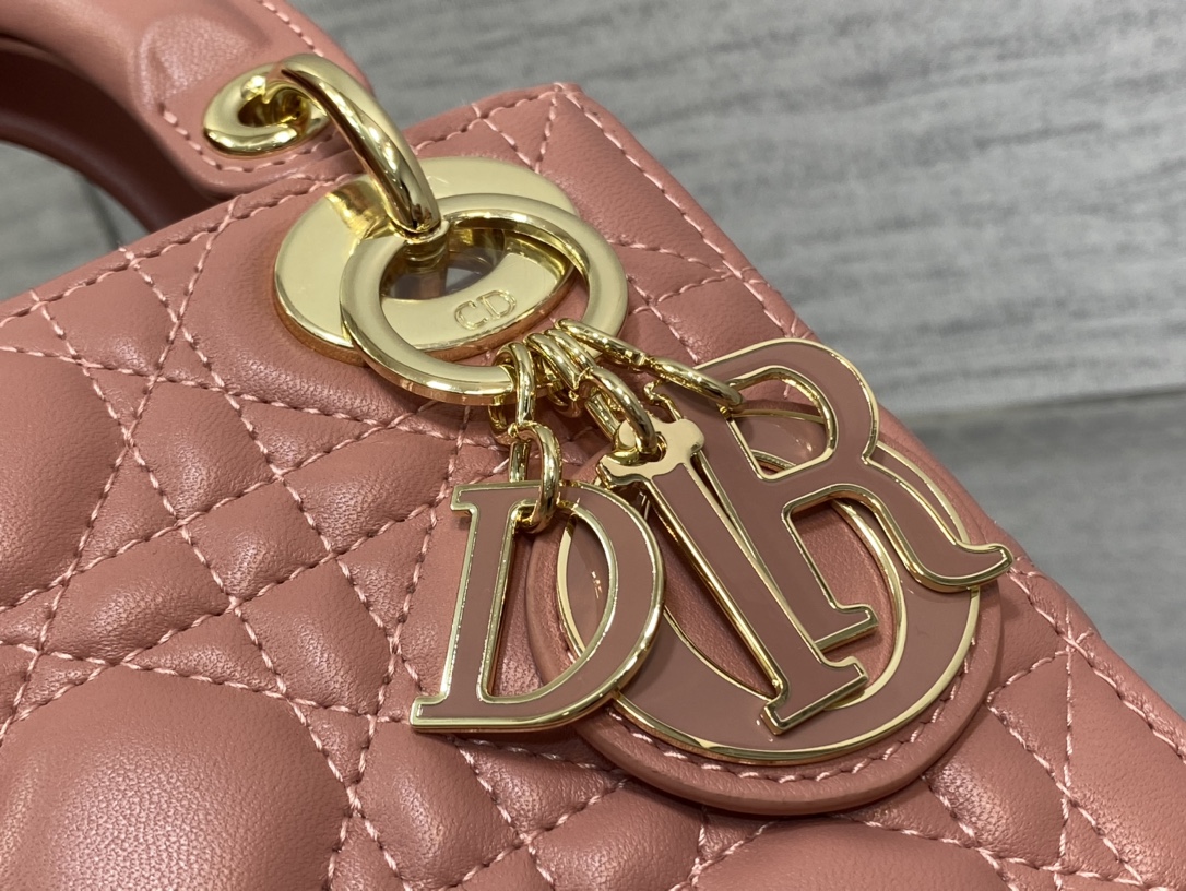 Mini Lady Dior Bag Coral Cannage Lambskin